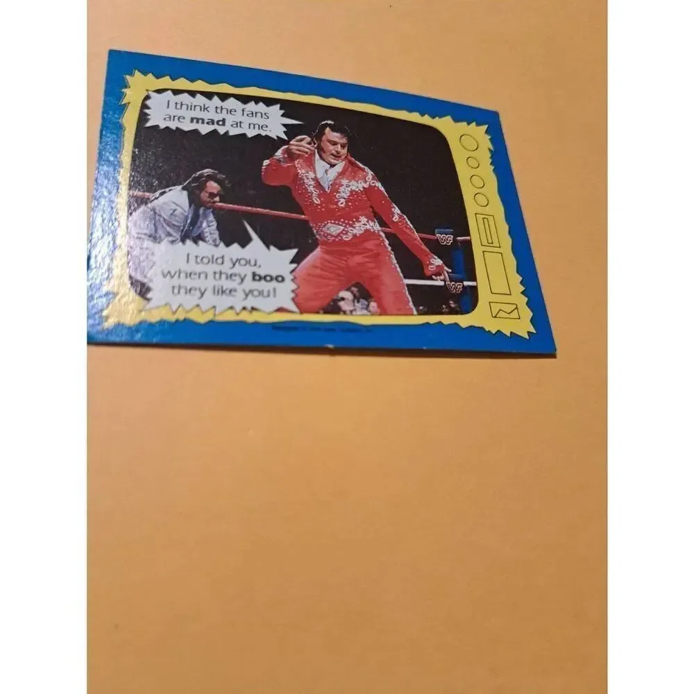 Vintage 1987 WWF Topps Trading Card 72 Honky Tonk Man Jimmy Hart Superstar Speak